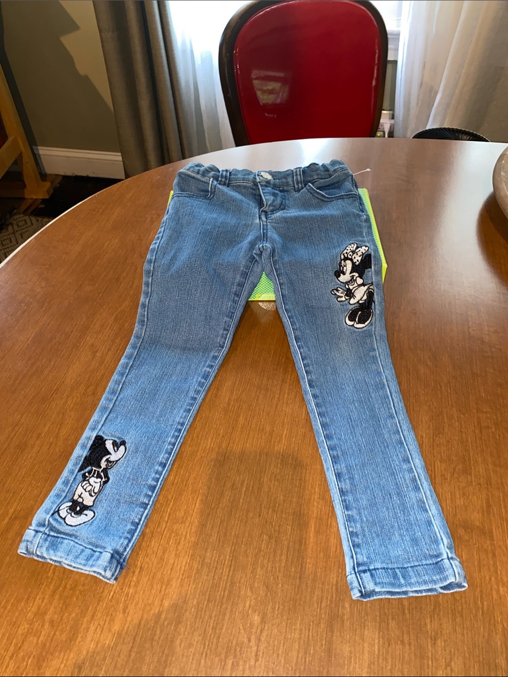 Disney skinny leg Jeans with Mickey and Minnie Motif - Size 4 Kids
